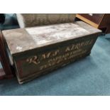 Painted antique blanket box