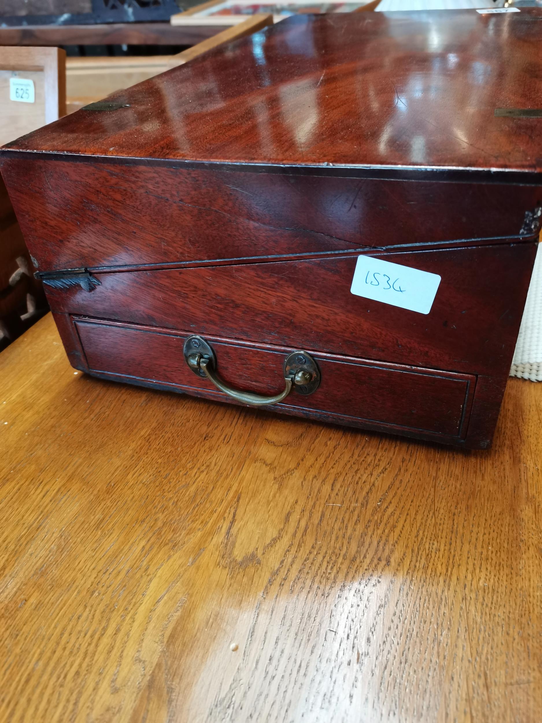 Mahogany writing box - Image 3 of 6