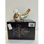 Crown derby turtle dove with gold stopper