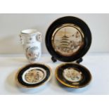 x3 Chokin Art plates and vase