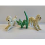 Sylvac Cat and x2 Royal Winton Poodle dogs