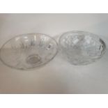 x2 large cut glass and crystal bowls