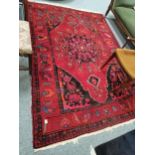 Large vintage Persian rug - W188cm x 270cm - some fading and wear