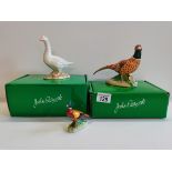 John Beswick Pheasants large and small plus John Beswick Goose with Boxes Excellent Condition
