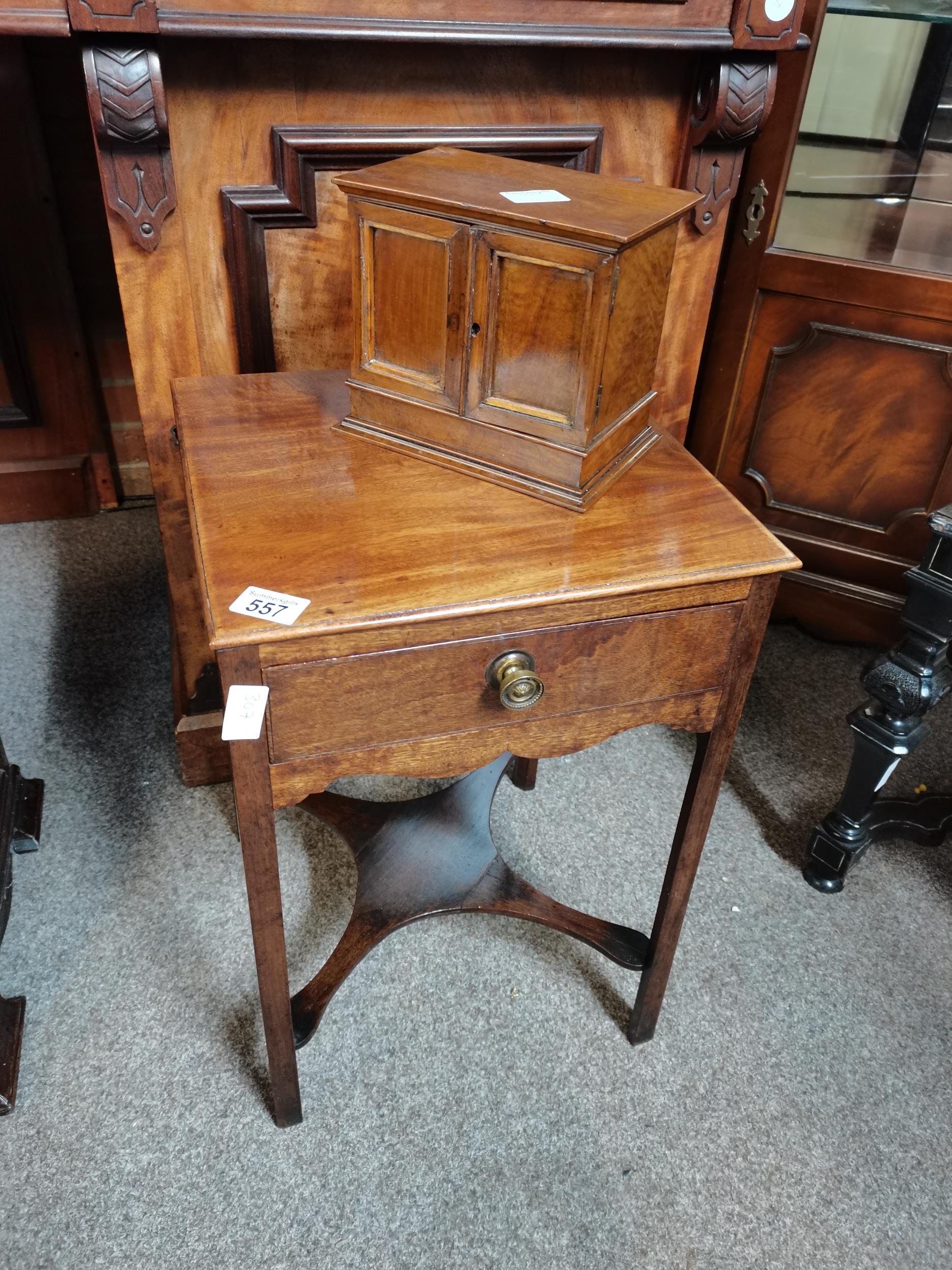 small mahogany side table plus writing box