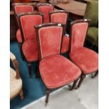 Set of 6 dining chairs with Coral coloured seats