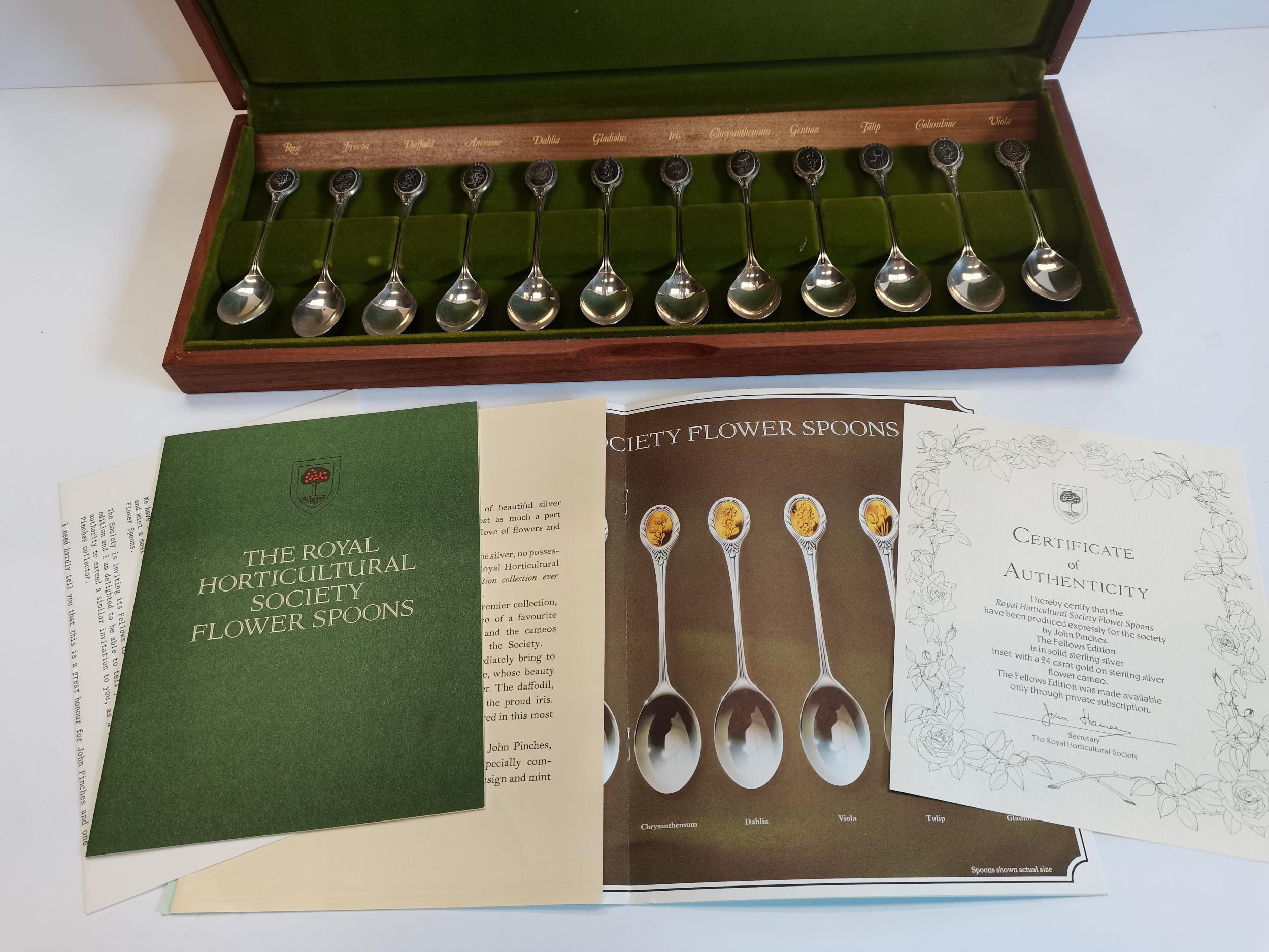 2 x sets of silver spoons The Royal Society of Birds and Flowers - Image 5 of 7