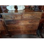 Antique wood 4ht chest of drawers - D49cm x W102cm x H96cm