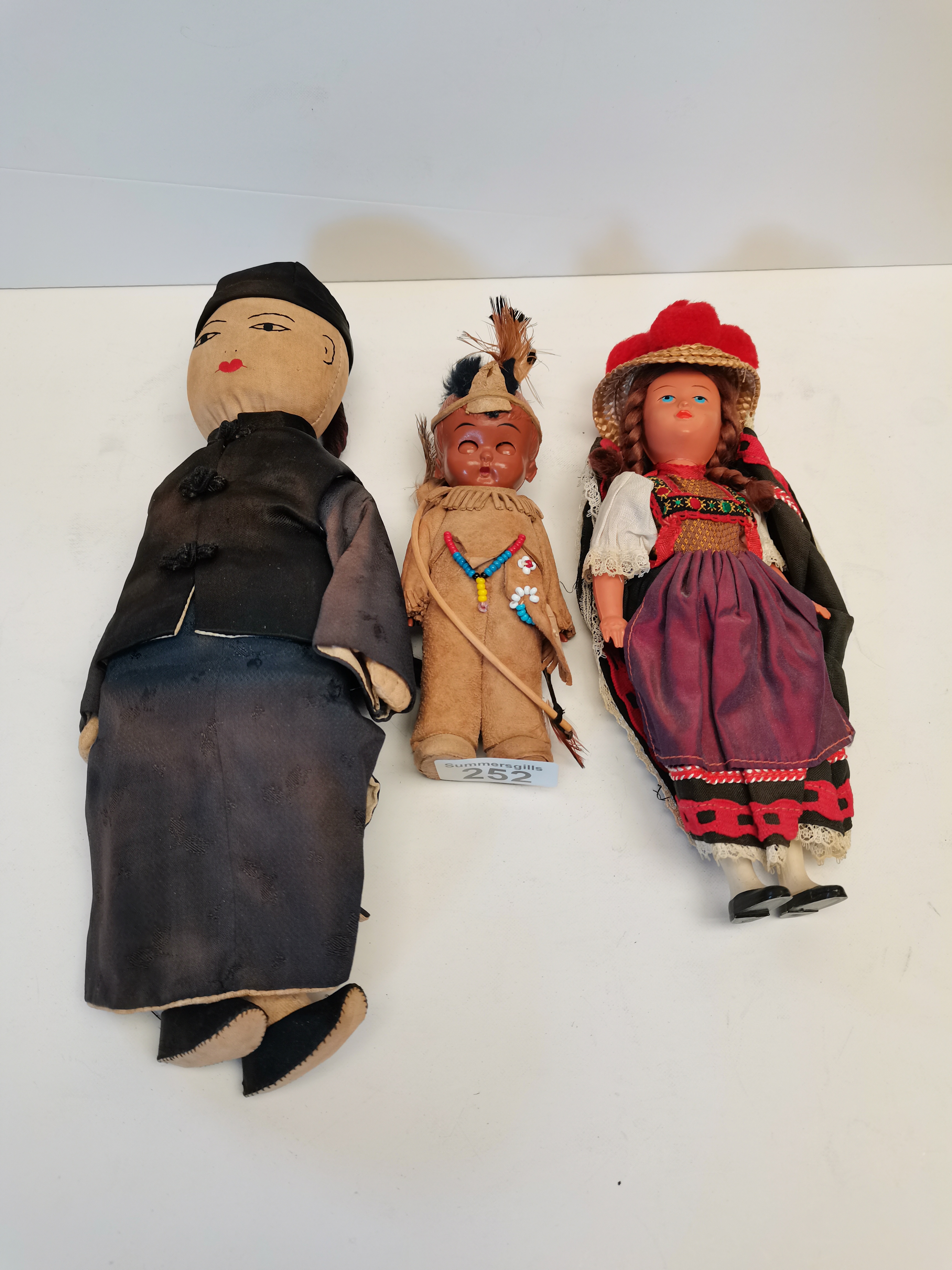 x1 handmade made Chinese doll and x2 old dolls - Image 2 of 2