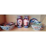 Selection of Chinese bowls, plates and vases