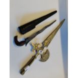 Dagger and scabbard Plus Brass Sword