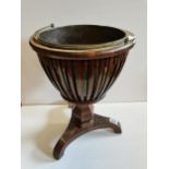 Regency Mahogany Jardiniere/planter with brass inner and handle