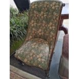 Victorian rosewood Liberty print occasional chair
