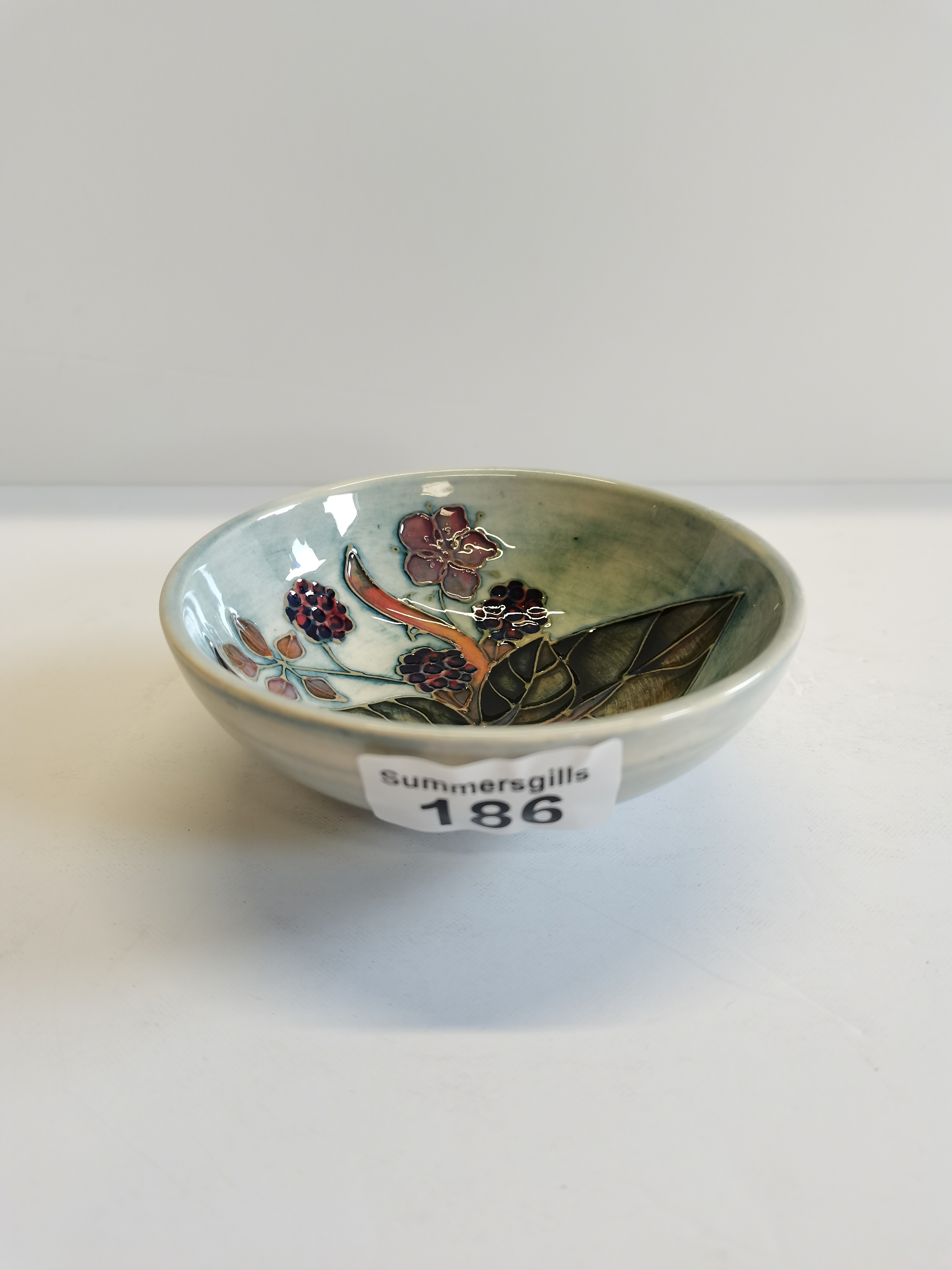 Small Moorcroft dish - in Bramble pattern 12cm diameter - excellent condition