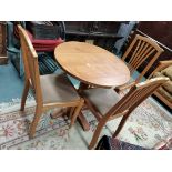 Carthouse Yorkshire Oak table and 3 chairs - Mouseman interest Diameter 76cm