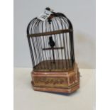 Antique 27cm high cage Automaton with bird and working condition