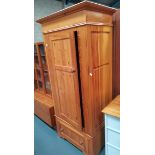 Pine single wardrobe with drawer