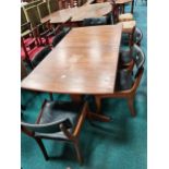 Retro style Extending dining table and 6 chairs