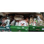 3 Boxes of Misc. Pottery to include Royal Crown Derby Wedgewood Royal Winton