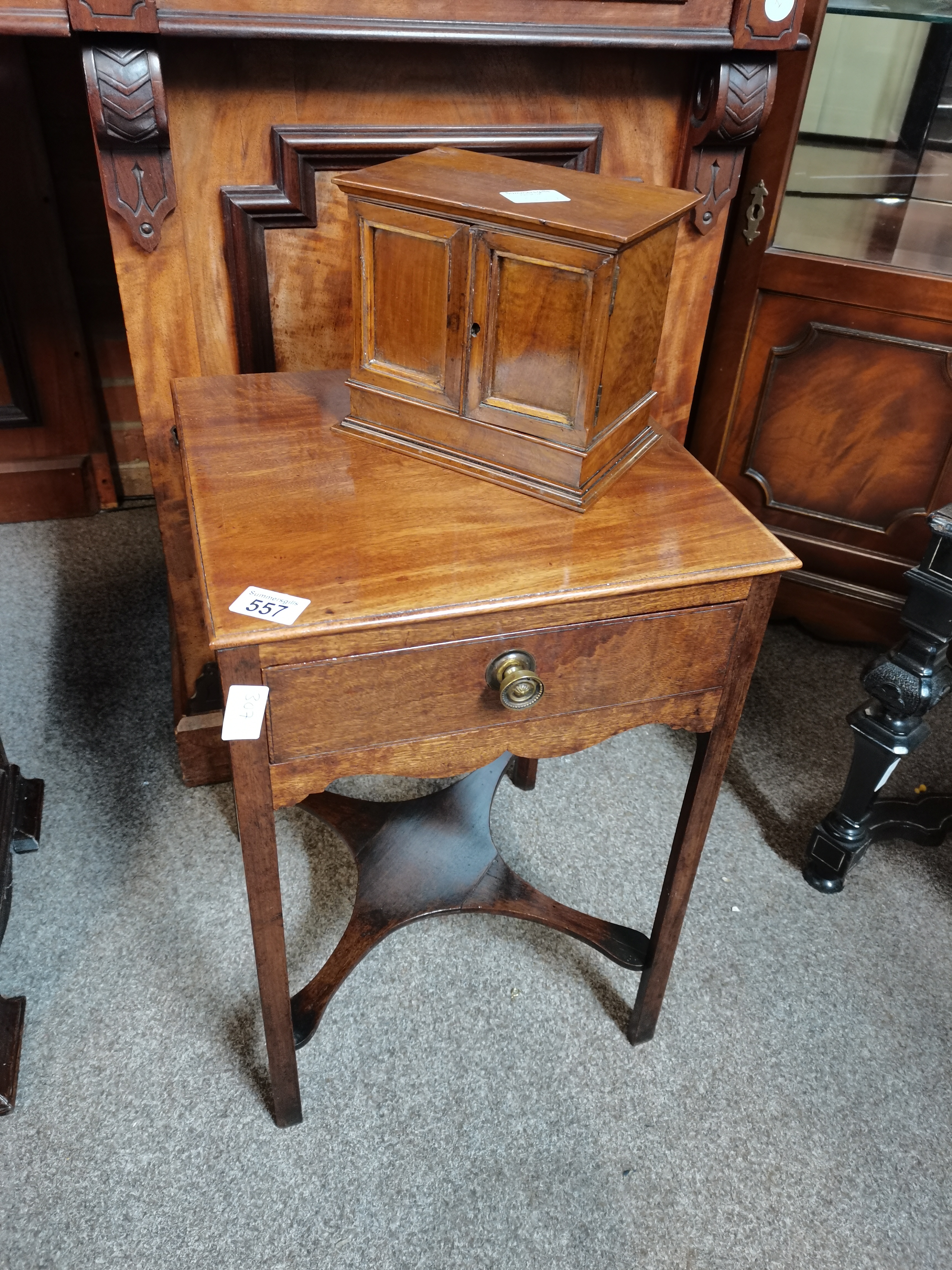 small mahogany side table plus writing box - Image 2 of 2