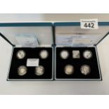1994-1997 UK Silver proof £1 collection plus 1998-2001 Silver proof Piedfort £1. in original
