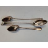 X2 Silver long handled serving spoons plus one silver serving spoon