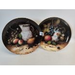 x2 Coalport plates Still Life Fruits