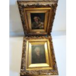 2X oil paintings on wood in ornate frames "C Stoitzner born 1863 died 1934"