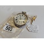 Silver case London 1882 pocket watch. Makers mark R.V (Raoul Vigice) good working order hairlines to