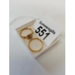 2 x 22ct gold rings 7 grams (1 part 18ct and part 22ct)