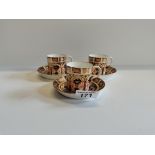 x3 Royal Crown Derby coffee cups and saucers