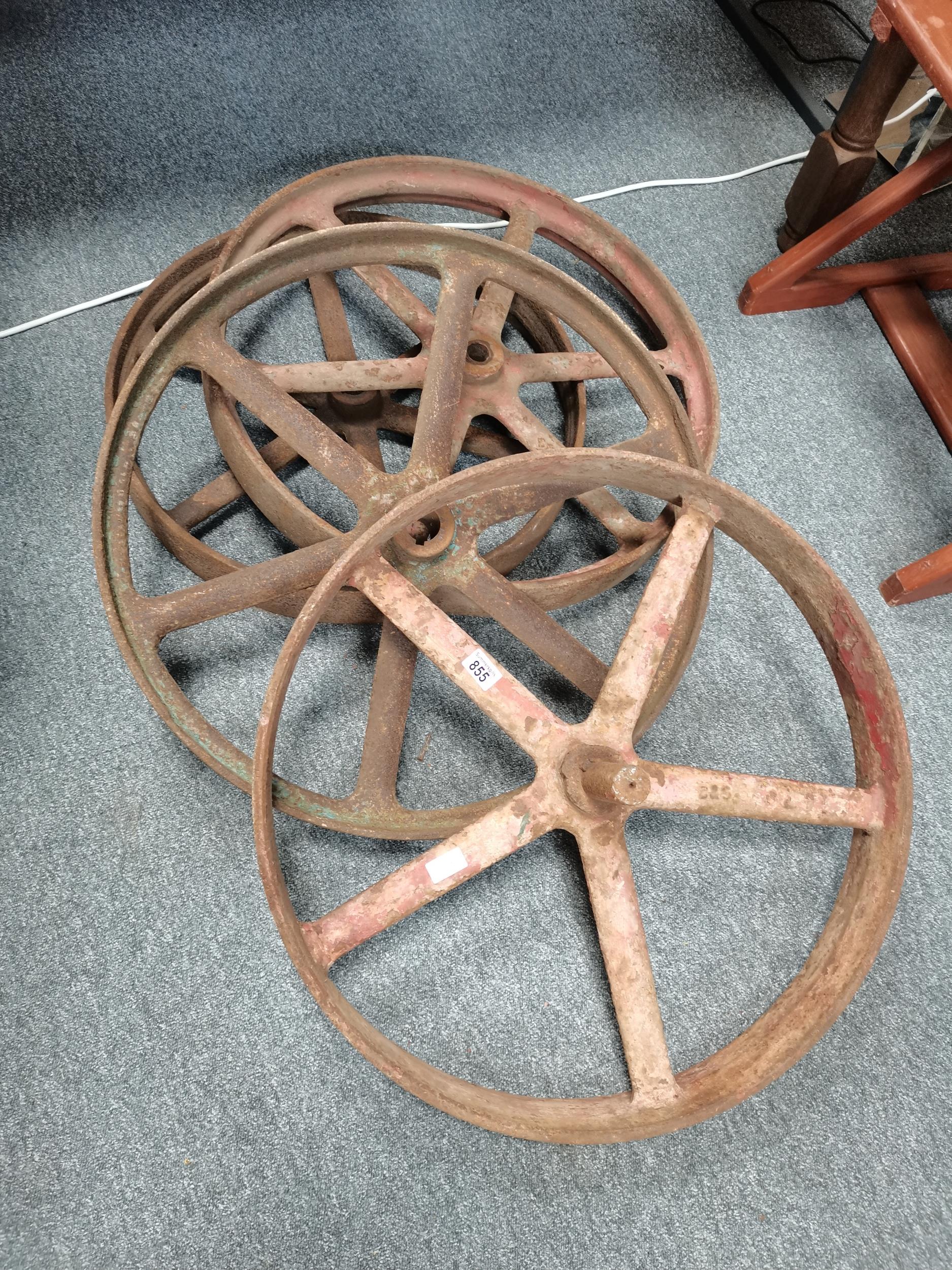 x4 vintage cast iron wheels