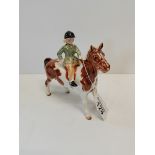 Beswick Skewbald pony and lady rider exec conditionCondition StatusCondition Grade:  A Excellent: In