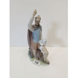 Lladro figure of man on one knee, damage to hand and hat in hand detachedCondition StatusCondition