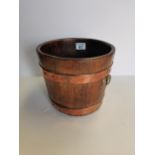 Antique oak bucket (small) 20cm heigh x 21cm diameter