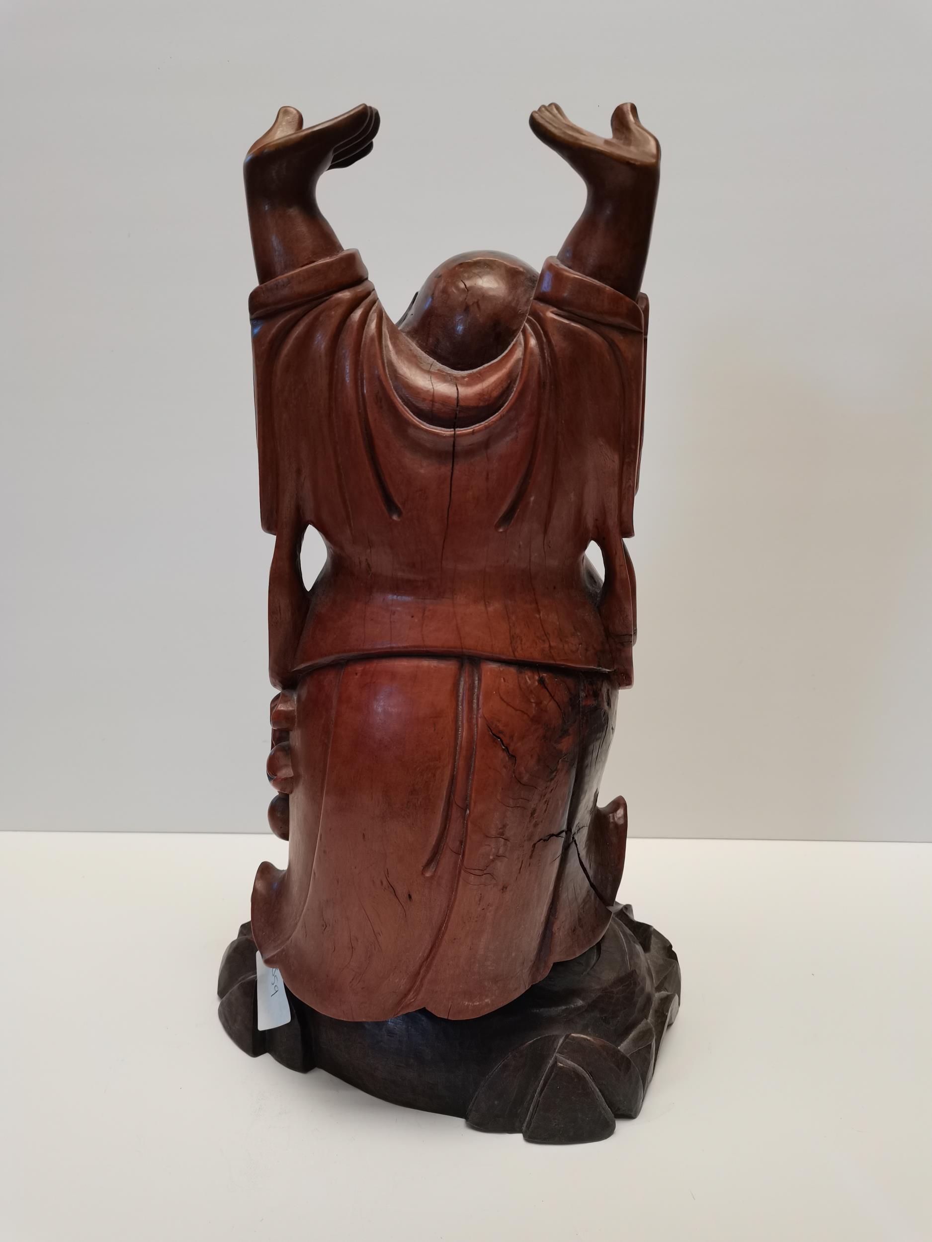 Oriental wooden Buda figure H45cm Condition status - Grade B - Image 2 of 2