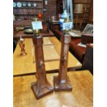 A pair of early Mouseman table lamps - H12inches. possibly by Robert Thompson Ex condition