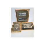 x3 framed scenes of the Battle of Waterloo 1815 - Robert Gibb