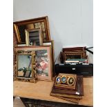 Framed pictures, miniatures and books