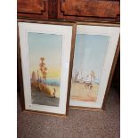 2 x framed Egyptian images "on the Nile" and "tomb of the Caliphe"