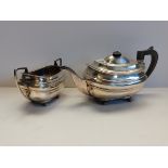 Silver Teapot 730g and Sugar bowl, 281g slight dent in sugar bowl and teapot made by Jay Richard