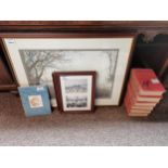 x2 Beatrix Potter prints circa 1960 plus One framed Lowry print of the Fever Van, one framed