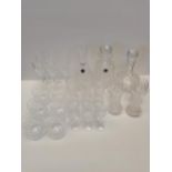 Stewart Crystal including brandy, sherry, champagne flutes plus decanters etc