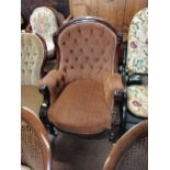 Victorian mahogany gents chair ( newly recovered )Condition StatusCondition Grade:  A Excellent: