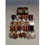Medals box with award slip, ribbons & BWM (Disc only) WWI 188 A.W.O CL2. W. Cossins, W Yorks