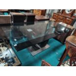 Modern glass dining table L200cm x W100cmCondition StatusCondition Grade:  B Good: In good condition