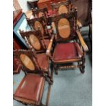 Oak carved dining x4 chairs plus x2 carversCondition StatusCondition Grade:  B Good: In good