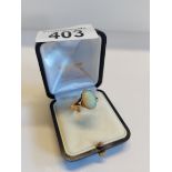 Opal 22ct gold ring - size Q