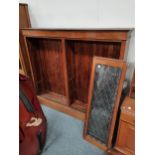 Antique floor standing display cabinet with leaded glass sliding doors W176cm x D31cm x