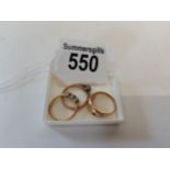 3 x 18ct rings 6grams